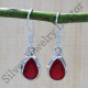 Corundum Ruby Gemstone 925 Sterling Silver Royal Jewelry Earrings SJWE-537