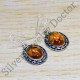 Amber Gemstone Genuine 925 Sterling Silver Fancy Jewelry Earrings SJWE-546