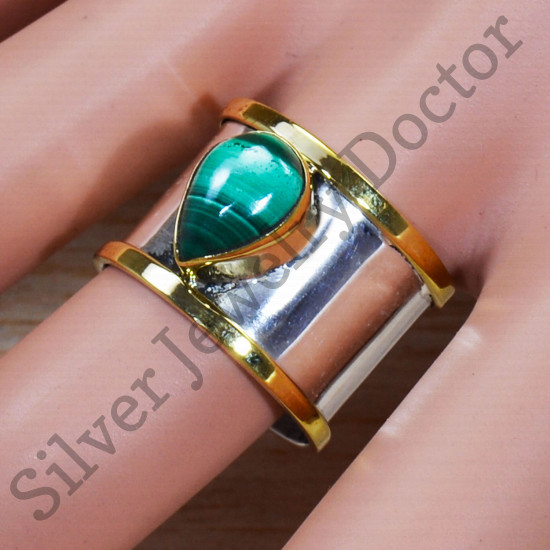 Anniversary Gift Jewelry Malachite gemstone 925 Sterling Silver Ring SJWR-1479