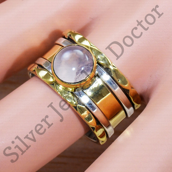Casual Wear Jewelry 925 Sterling Silver Rose Quartz Gemstone Ring SJWR-1484