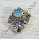 Designer Jewelry Chalcedony Gemstone 925 Sterling Silver And Brass Ring SJWR-1492