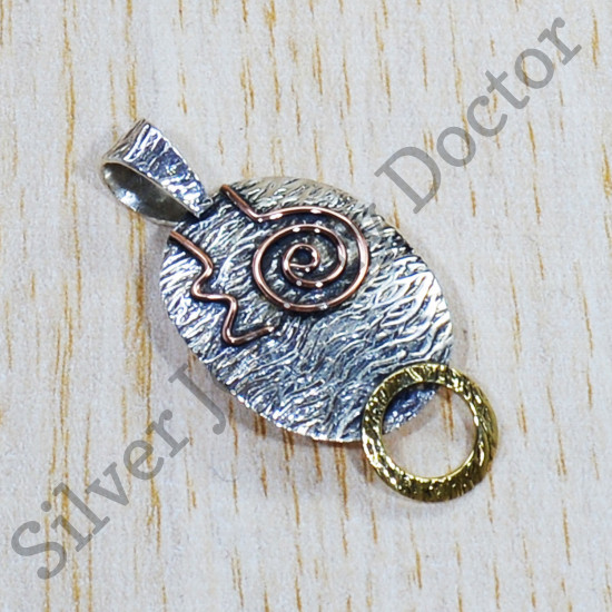Magnificent 925 Sterling Silver and brass Jewelry New Fashion Pendant SJWP-763