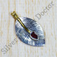 925 Sterling Silver And Brass Designer Jewelry Garnet Gemstone Pendant SJWP-778