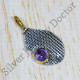 Causal Wear Jewelry Amethyst Gemstone 925 Silver And Brass Pendant SJWP-782