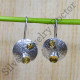 Citrine Gemstone Causal Wear Jewelry 925 Sterling Silver And Brass Earring SJWE-559