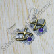 Antique Look Jewelry Amethyst Gemstone 925 Sterling Silver And Brass Earring SJWE-561