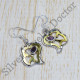 Authentic 925 Sterling Silver And Brass Garnet Gemstone Jewelry Earring SJWE-565