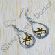 925 Sterling Silver And Brass Royal Jewelry Blue Topaz Gemstone Earring SJWE-580