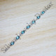 Blue Topaz Gemstone Pure 925 Sterling Silver Jewelry Traditional Bracelet SJWBR-466