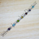 925 Sterling Silver Blue Topaz And Multi Gemstones Handmade Jewelry Bracelet SJWBR-467