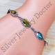 Citrine And Multi Gemstones Jaipur Designer Jewelry 925 Sterling Silver Bracelet SJWBR-468