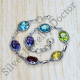 Amethyst And Multi Gemstones 925 Sterling Silver Unique Jewelry Bracelet SJWBR-470