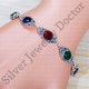 Wholesale Price Jewelry Ruby And Multi Gemstones 925 Sterling Silver Bracelet SJWBR-475