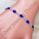 925 Sterling Silver Wholesale Jewelry Lapis Lazuli Gemstone Bracelet SJWBR-477