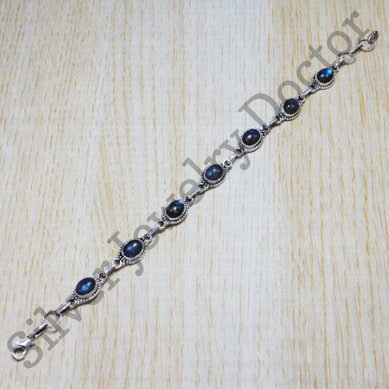 925 sterling silver wholesale jewelry labradorite gemstone fancy bracelet SJWBR-20