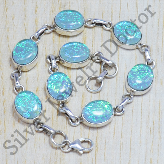 beautiful opal gemstone designer jewelry 925 sterling silver fine bracelet SJWBR-30