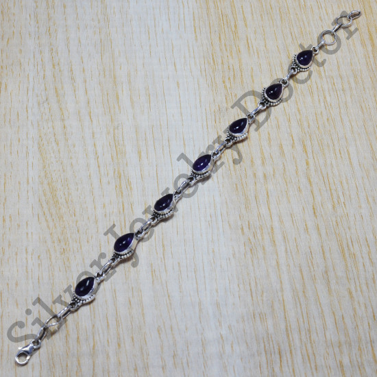 amethyst gemstone 925 sterling silver fine jewelry bracelet SJWBR-36