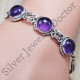 Factory Direct Amethyst Gemstone 925 Sterling Silver Jewelry Bracelet SJWBR-57
