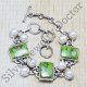 925 Silver Fancy Jewelry Green Copper Turquoise and Pearl Gemstone Bracelet SJWBR-67