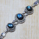 925 Sterling Silver Labradorite Gemstone Handmade Jewelry Bracelet SJWBR-73