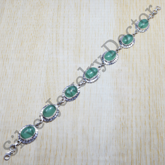 Fluorite Gemstone 925 Sterling Silver Jewelry Handmade Bracelet SJWBR-92