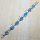 Indian Fashion Blue Chalcedony Gemstone 925 Silver Jewelry Bracelet SJWBR-96