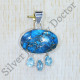 Copper Turquoise And Blue Topaz Gemstone 925 Sterling Silver Jewelry Pendant SJWP-823