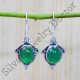 925 Sterling Silver Unique Jewelry Green Onyx Gemstone Earrings SJWE-610