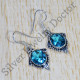 Blue Topaz Gemstone 925 Sterling Silver Traditional Jewelry Earrings SJWE-623