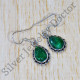 Emerald Gemstone Real 925 Sterling Silver Wedding Jewelry Earrings SJWE-635