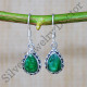 Emerald Gemstone Real 925 Sterling Silver Wedding Jewelry Earrings SJWE-635
