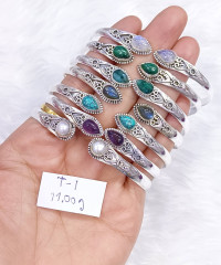Wholesale Silver Gemstone Bangles