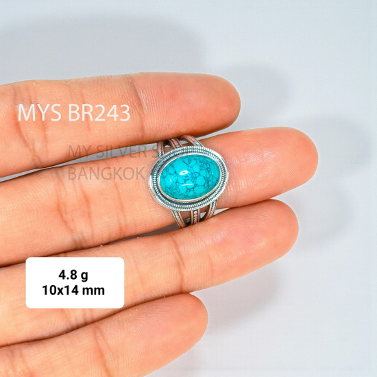 Turquoise 925 Sterling Silver Ring (MYSBR-243) Turquoise 925 Sterling Silver Ring (MYSBR-243)