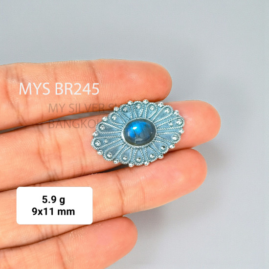 Wholesale Labradorite Filigree 925 Sterling Silver Brooch | MYS BR245 Wholesale Labradorite Filigree 925 Sterling Silver Brooch | MYS BR245