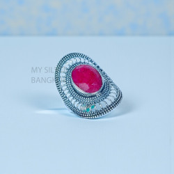 Ruby 925 Sterling Silver Ring (MYSBR-250)
