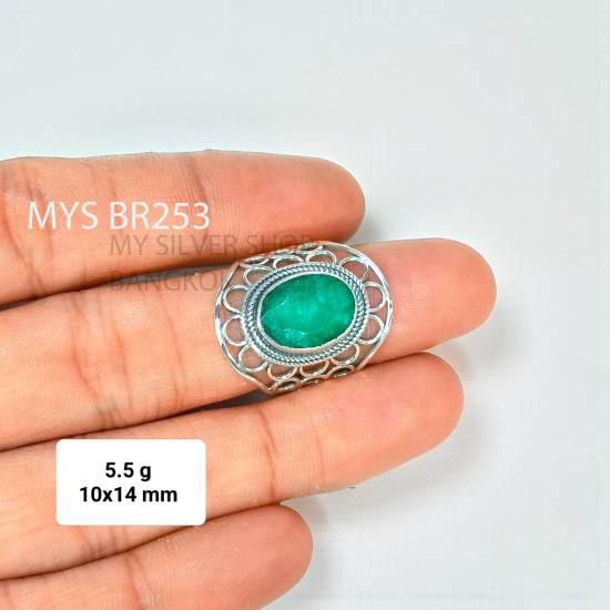 Emerald 925 Sterling Silver Ring (MYSBR-253) Emerald 925 Sterling Silver Ring (MYSBR-253)