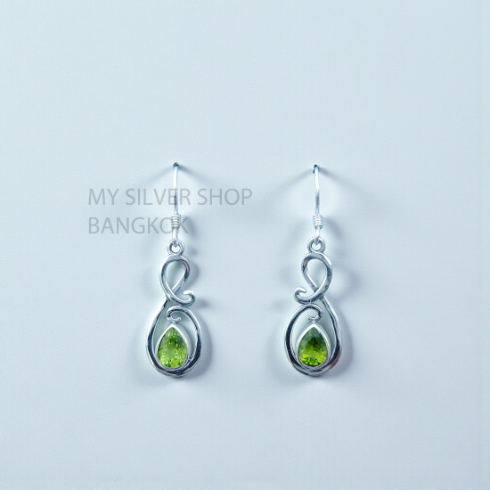 Peridot 925 Sterling Silver Earrings (MYSE-165)