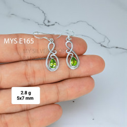 Peridot 925 Sterling Silver Earrings (MYSE-165)