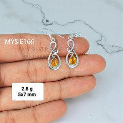 Citrine 925 Sterling Silver Earrings (MYSE-166)