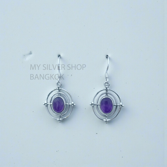 Amethyst 925 Sterling Silver Earrings (MYSE-169) Amethyst 925 Sterling Silver Earrings (MYSE-169)