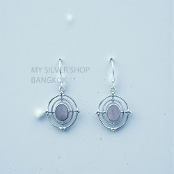 Rose Quartz 925 Sterling Silver Earrings (MYSE-170) Rose Quartz 925 Sterling Silver Earrings (MYSE-170)