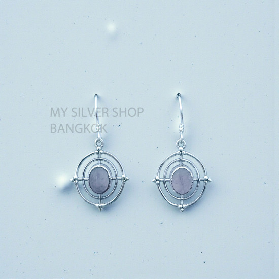 Rose Quartz 925 Sterling Silver Earrings (MYSE-170) Rose Quartz 925 Sterling Silver Earrings (MYSE-170)