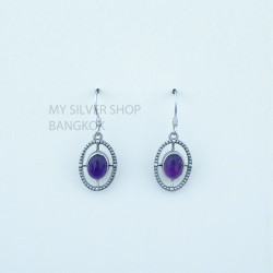 Amethyst 925 Sterling Silver Earrings (MYSE-171)