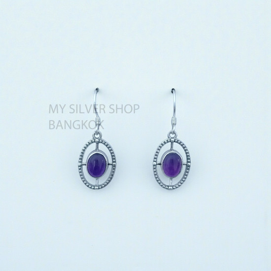 Amethyst 925 Sterling Silver Earrings (MYSE-171) Amethyst 925 Sterling Silver Earrings (MYSE-171)