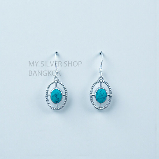 Turquoise 925 Sterling Silver Earrings (MYSE-172) Turquoise 925 Sterling Silver Earrings (MYSE-172)