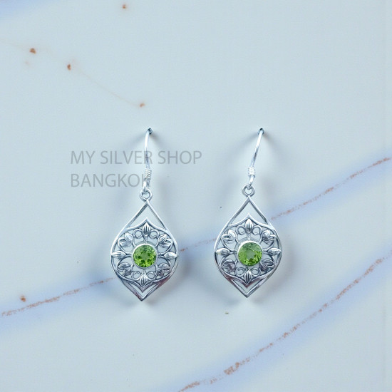 Peridot 925 Sterling Silver Earrings (MYSE-173) Peridot 925 Sterling Silver Earrings (MYSE-173)