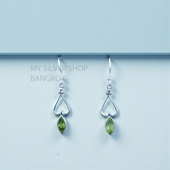 Peridot 925 Sterling Silver Earrings (MYSE-178) Peridot 925 Sterling Silver Earrings (MYSE-178)