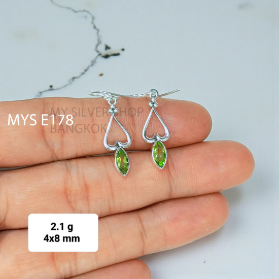 Peridot 925 Sterling Silver Earrings (MYSE-178) Peridot 925 Sterling Silver Earrings (MYSE-178)