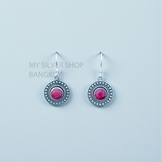 Ruby 925 Sterling Silver Earrings (MYSE-179) Ruby 925 Sterling Silver Earrings (MYSE-179)