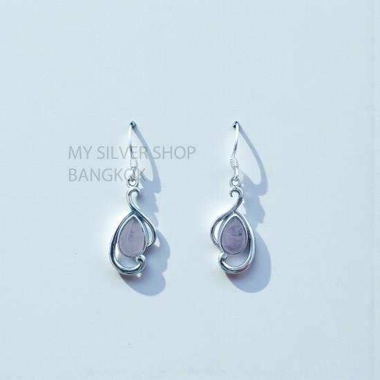 Rose Quartz 925 Sterling Silver Earrings (MYSE-181) Rose Quartz 925 Sterling Silver Earrings (MYSE-181)